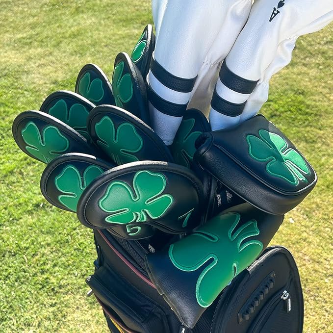 4 Leaf Clover Golf Mallet Putter Cover Headcover Club Protector Magnetic Clover for Odyssey 2ball,Red Oworks,Stroke Lab,Scotty Cameron,Taylormade Putters