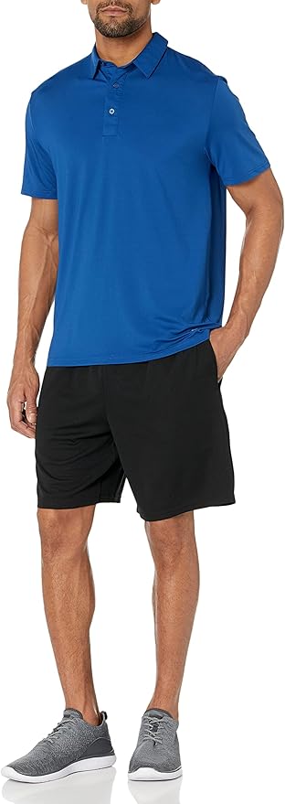 Amazon Essentials mens Slim-Fit Quick Dry Tech Stretch Lightweight Golf Polo Shirt