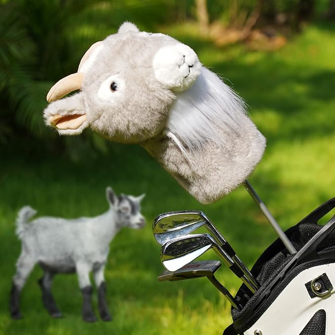 Big Crazy Funny Driver Headcover, Fairway Wood Hybrid Headcover, Golf Head Covers with Long Neck, Animal Plush Golf Club Covers, Golf Club Protector, and Funny Present