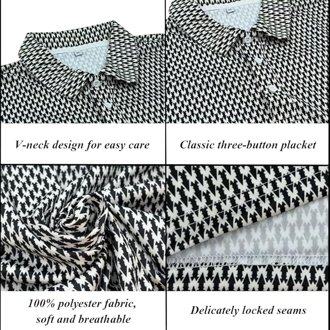Men's Long Sleeve Golf Shirt Quick Dry 3 Button Work Fishing Outdoor Casual Collar Shirt