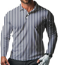 Men's Long Sleeve Golf Shirt Quick Dry 3 Button Work Fishing Outdoor Casual Collar Shirt