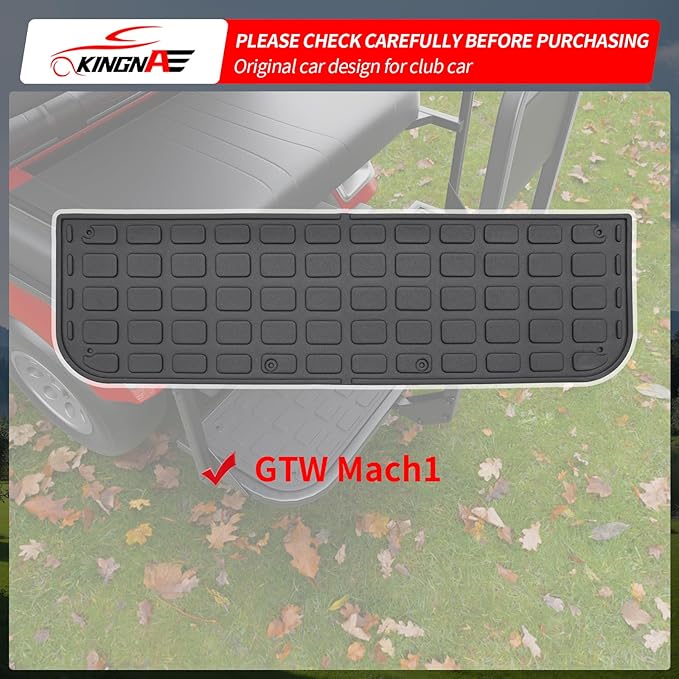 Floor Mats Compatible with GTW Mach1 Golf Cart TPE All Weather Rear Foot Platform Back Step Rear Step Accessories