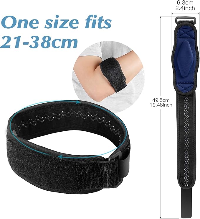 AGPTEK Elbow Brace for Tendonitis and Tennis Elbow 2 Pack, Tennis Golfers Elbow Support Arm Band Pain Relief Elbow Wrap Weightlifting Elbow Strap with Compression Pad for Men & Women
