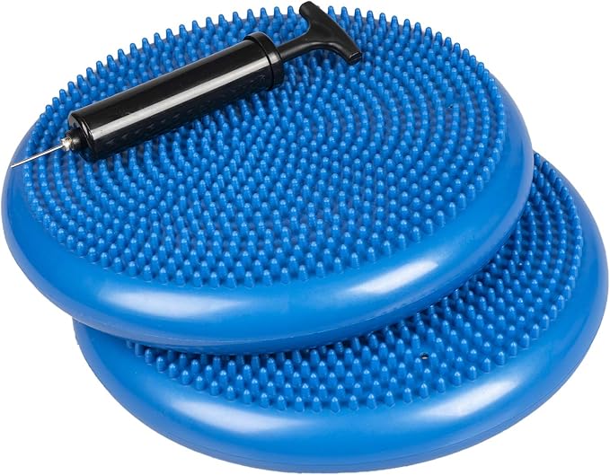Balance Disc for Chair Wiggle Seat for Sensory Kids Wobble Cushion for Desk Office Exercise - Improve Stability Core Strength Posture Attention - 13” Diameter 2 Pack with Hand Pump