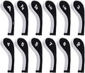 Andux Number Print Golf Iron Club Head Covers Long Neck with Zipper 12pcs/Set