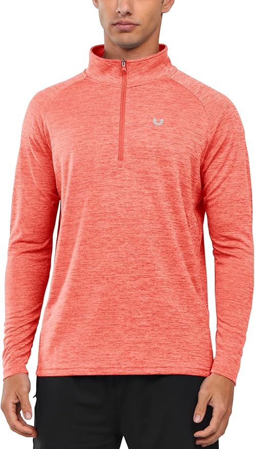 NORTHYARD Quarter Zip Pullover Men Running Shirt Long Sleeve Moisture Wicking Quick Dry Athletic Workout Shirts