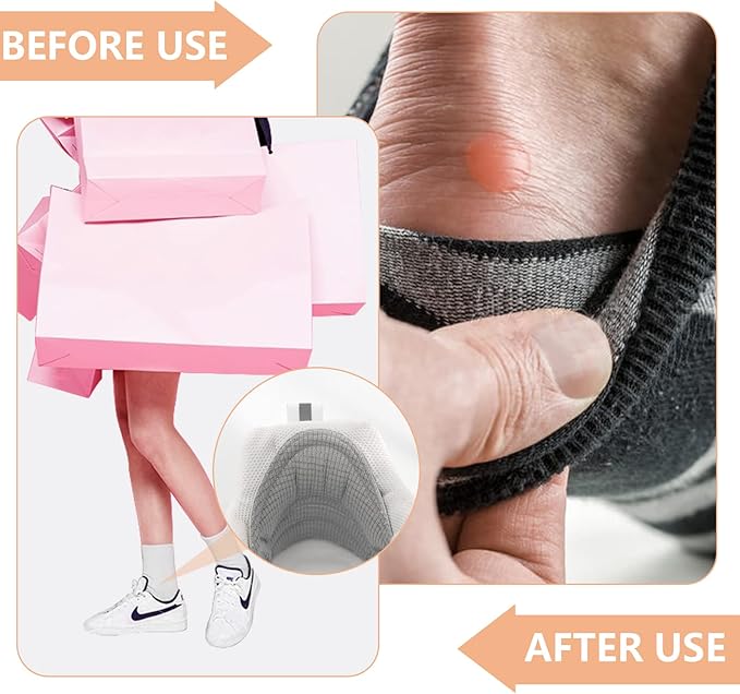 4 Pairs-Heel Guards for Shoes,Back of Heel Cushion Inserts,Loose Shoes Too Big,Reusable Adhesive Heel Guards Liners Protect Improved Women Men Shoe Fit&Comfort (4 Grey)