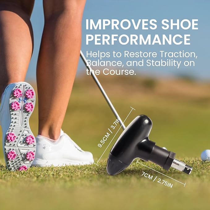Golf Spike Wrench Shoes Ratchet Action Remover Adjustment Tool Set Durable Stainless Steel Cleats Plastic Handle Ripper Replacement Aid