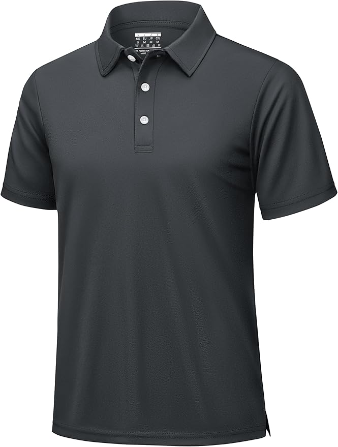 KEFITEVD Men's Polo Shirts Short Sleeve Moisture Wicking Dry Fit Performance Collar Golf Athletic Casual T-Shirt