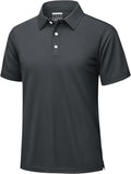 KEFITEVD Men's Polo Shirts Short Sleeve Moisture Wicking Dry Fit Performance Collar Golf Athletic Casual T-Shirt
