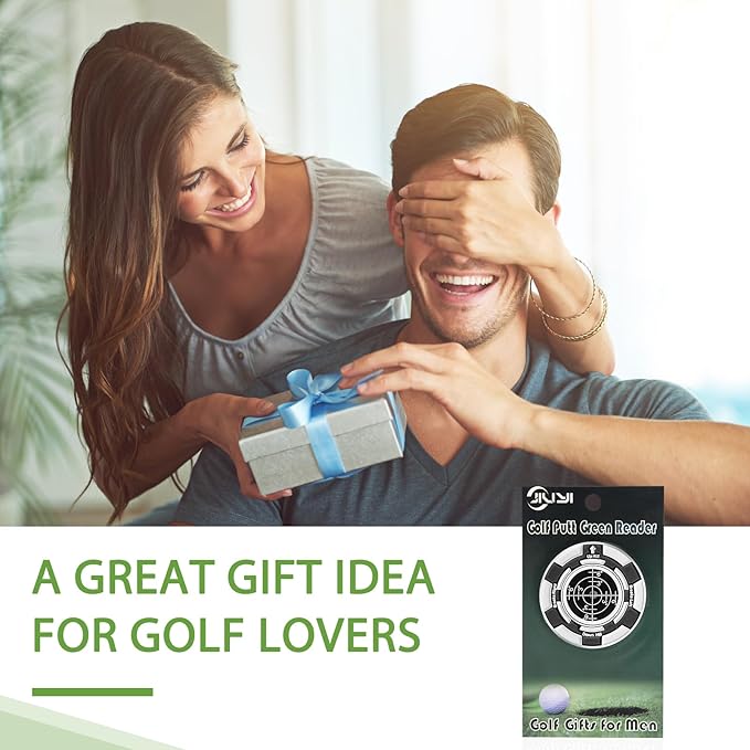 Golf Putt Green Reader, Magnetic Alloy Round Bubble Level, High Precision Reader, Golf Putting Aid, Golf Accessories for Men Gift 45MM