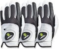 HIRZL Trust Control 2.0 Golf Gloves, All Weather Mens Golf Glove, White/Black, Kangaroo Leather Palm, Cabretta Leather Backhand, Trusted by Pro’s, Sweat Free, Ultimate Grip