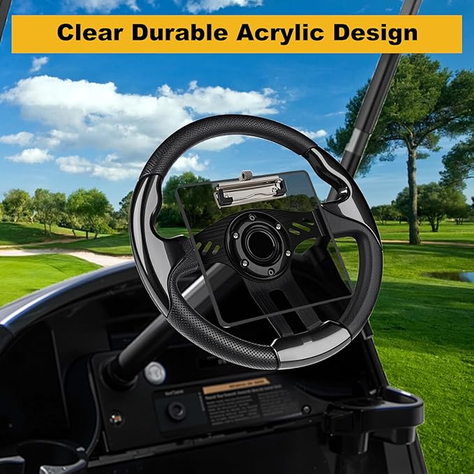 Golf Cart Scorecard Holder with Pen Holder on Golf Cart Steering Wheel for EZGO Club Car Yamaha Golf Carts（Note Do Not Include Golf Cart Steering Wheel