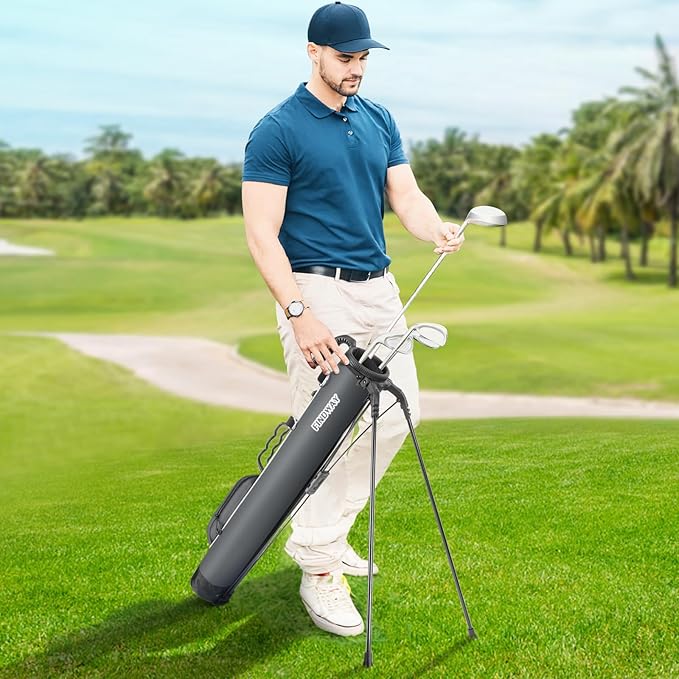 Findway Golf Stand Bag, Small Golf Bag for The Driving Range, Par 3 and Executive Courses, Lightweight Golf Club Carry Bag with Ball Holder and Pockets for Men Women