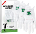 Womens Ladies Golf Rain Gloves Value 3 Pack Left Right Hand, Enhanced Wet Hot Weather Performance Cool Grip, Fit Small Medium Large XL