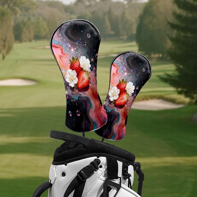 Golf Head Covers Leather Driver Headcover, Premium Golf Club Covers with Anti-Scratch Lining 1/3/5 Wood Head Covers for Golf Clubs for Women Men