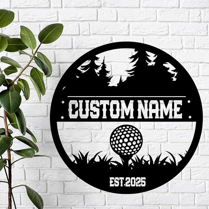 Custom Golf Player Metal Sign, Personalized Wall Art with LED Lights, Unique Home Decor Gift for Golf Enthusiasts, Stylish Hanging Decoration for Offices or Man Caves