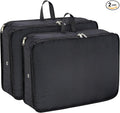 Extra Large Compression Packing Cubes for Travel Essentials, 2 Pack Expandable Travel Cubes for Packing Bags Suitcase Organizer, Black