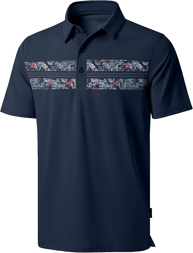 Men's Golf Shirts Dry Fit Moisture Wicking Performance Short Sleeve Collared Polo Shirts for Casual Athletic Business