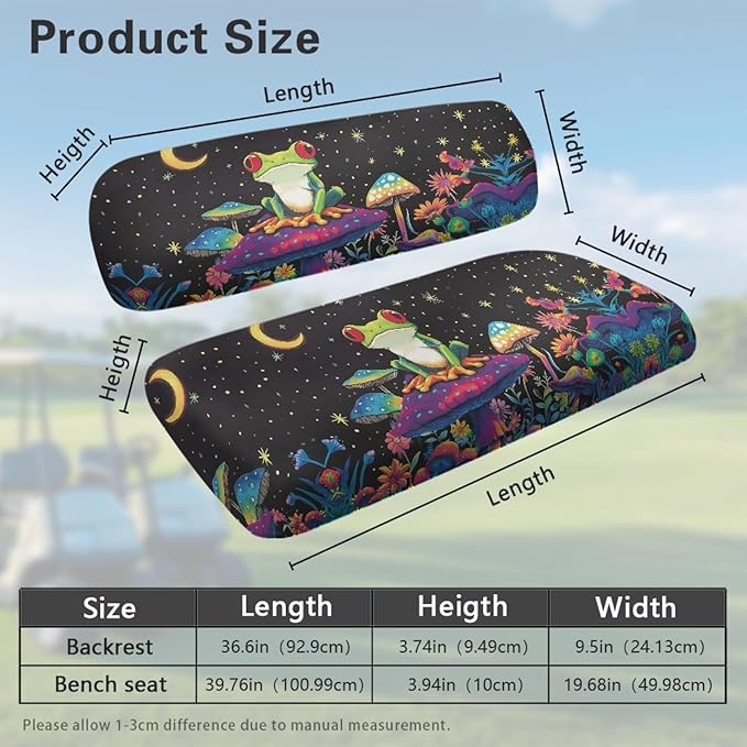 Fashion Print Golf Cart Seat Covers 2 Passenger Golf Cart Backrest Cover Golf Cart Seat Towel Gift for Friends
