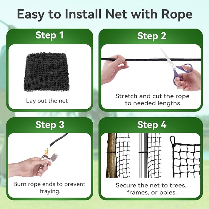 Golf Nets Practice，Sports Nets for Backyard Driving Real Golf Balls10ft to 60ft, Ball Stop Netting for Garage Swing Training, Indoor Outdoor Nylon Heavy Duty Soccer, Basketball, Pickleball Accessories