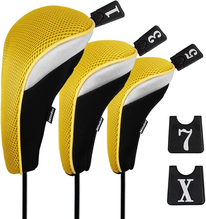 Andux 6pcs/Set Golf Club Head Covers Woods Driver Fairway Hybrid Set (3 Hybrids + 3 Woods)