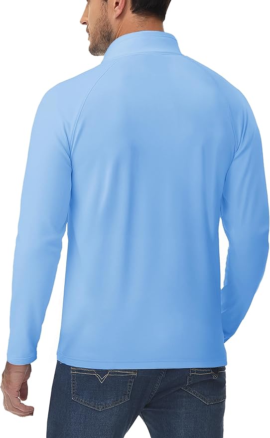 Boladeci Men's Quarter Zip Pullover Premium Fleece Lined Long Sleeve Golf Shirts Warm Hiking Shirts Lightweight Sweatshirts