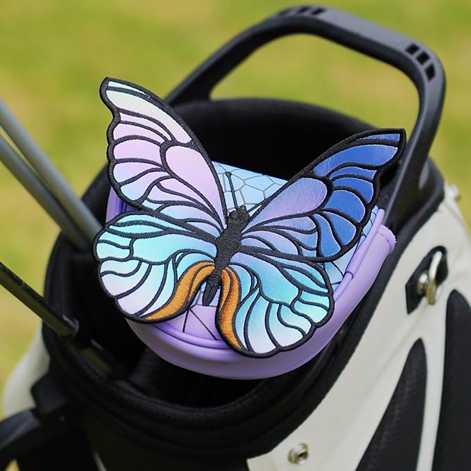 Funny Golf Head Covers, Putter Cover for OZ1 MEZZ 1 MEZZ1 MAX Putters, Center Shaft Mallet Putter Cover with Magnetic Closure, Three-Dimensional Butterfly Design and PU Leather Material