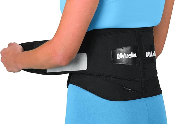 MUELLER Sports Medicine Adjustable Lumbar Back Brace with Removable Pad, Back Pain Relief Support for Men and Women, Ideal for Upper and Lower Back Pain, Sciatica, Scoliosis, Black, Plus Size