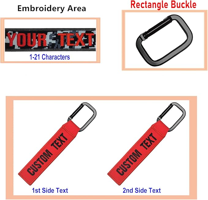 Custom Luggage Tags, Custom Personalized Luggage tag Name, Embroidery Key Ring Accessories for Car, Luggage, Crate,Gear