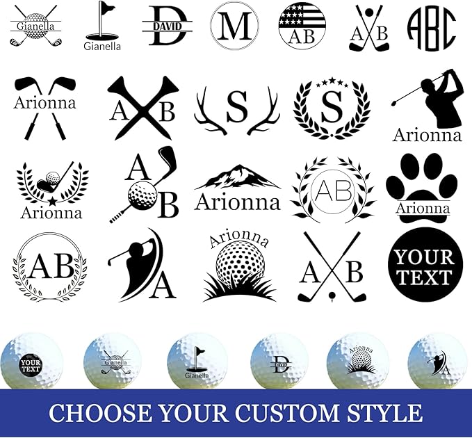 Personalized Golf Ball Stamp Custom Monogrammed Golf Ball Marker Customizable Golf-Balls Stamp Gift for Men & Golfers