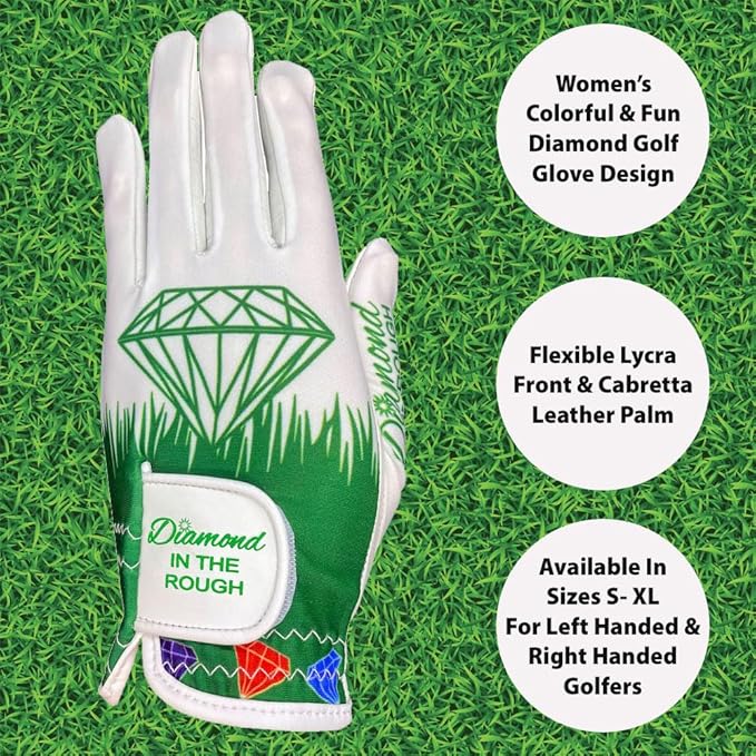 Giggle Golf Women's Golf Glove - Adjustable Strap, Left Hand Gloves for Women