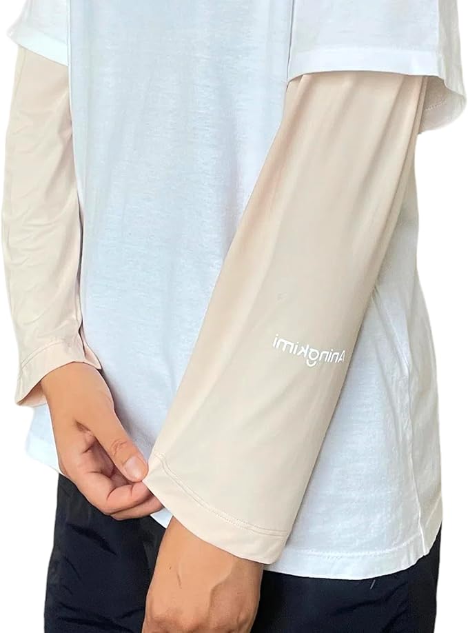 UPF 50+ Sun Protection Arm Sleeves Elastic band Adjustable Cuff Loose Fit Non-Sticky Airflow Friendly Outdoor