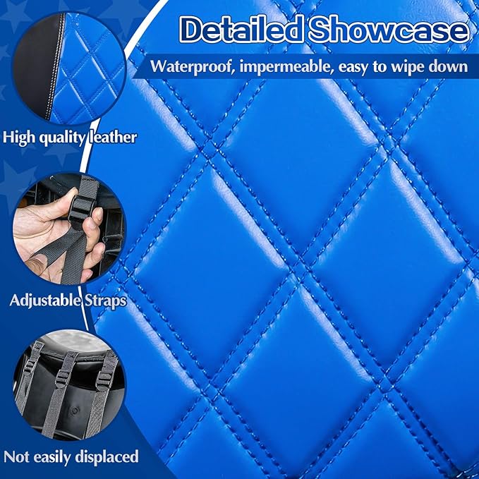NOKINS 4PCS Golf Cart Diamond Seat Covers Kit,Front and Rear Seat Covers Fits for EZGO/Club Car/Yamaha Original Regular Seat Cushion, No Stapler
