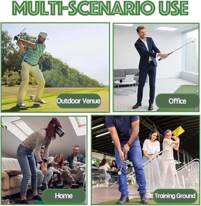 Retractable Golf Swing Trainer Right-Handed Click Stick Golf Grip Portable Grip Trainer with Click Feedback for Right Trainer Ideal for Beginners, Indoor & Outdoor Practice