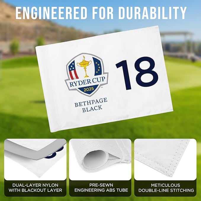 Standard Golf Flag The Ryder 2025, Tube Insert, 14x20 Inch 420D Nylon Dual-Sided Silk-Screen, Ideal for Practice Putting Green, Driving Range, Course, Club, 1-Pack