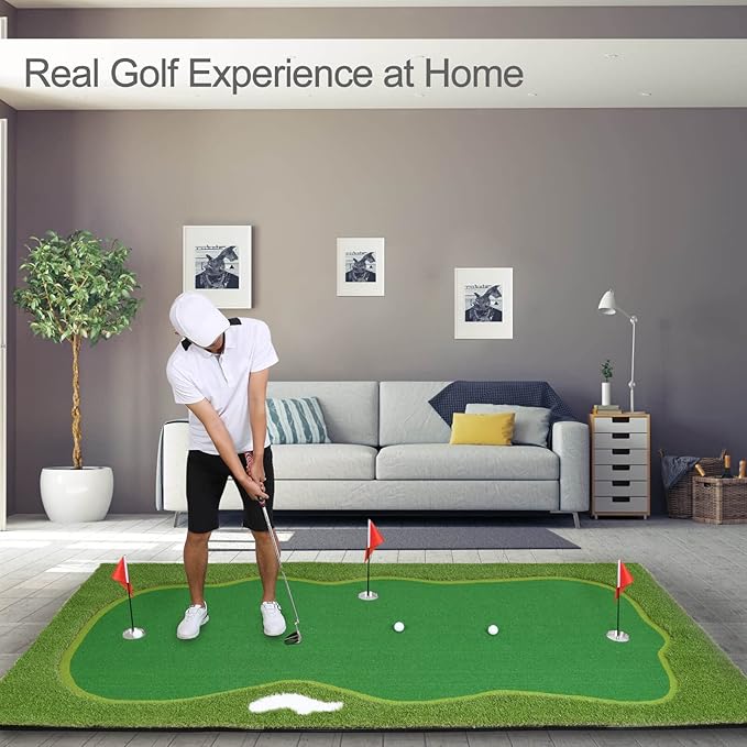 Golf Putting Green, Practice Putting Green Mat, Large Professional Golfing Training Mat for Indoor Outdoor…