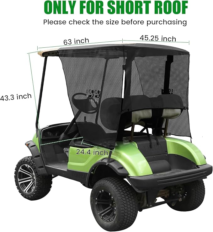 10L0L Golf Cart Sun Shade Cover for Yamaha G29 Drive2-2 Passenger Golf Cart Summer Covers, UV Heat Resistant Sunshade Curtain