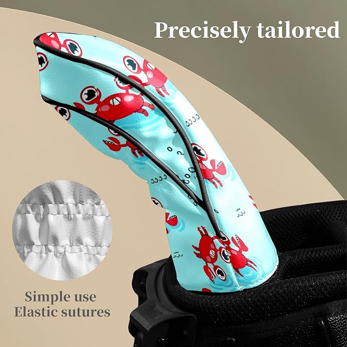 Premium Leather Golf Club Headcovers,Mango Pattern Fits Driver Hybrid Fairway 3/5 Wood,with Scratch-Resistant Lining, Gift for Men and Women