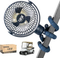 10L0L Golf Cart Fan Rechargeable with Flexible Tripod Mount - 10000mAh Battery Operated Portable Fan 360° Rotatable Head, Fits for Yamaha/EZGO/Club Car Golf Cart with LED Light