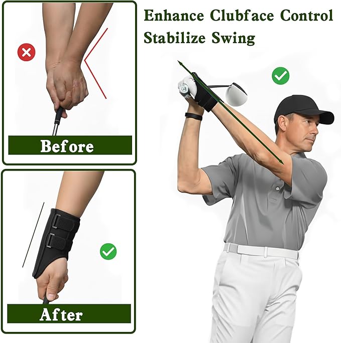 Golf Training Kit with Arm Band, Wrist Strap & Grip Trainer, Golf Wrist Training Aid for Swing Alignment, Muscle Memory and Warm-Up, Indoor/Outdoor Gift for Beginners, Men & Women