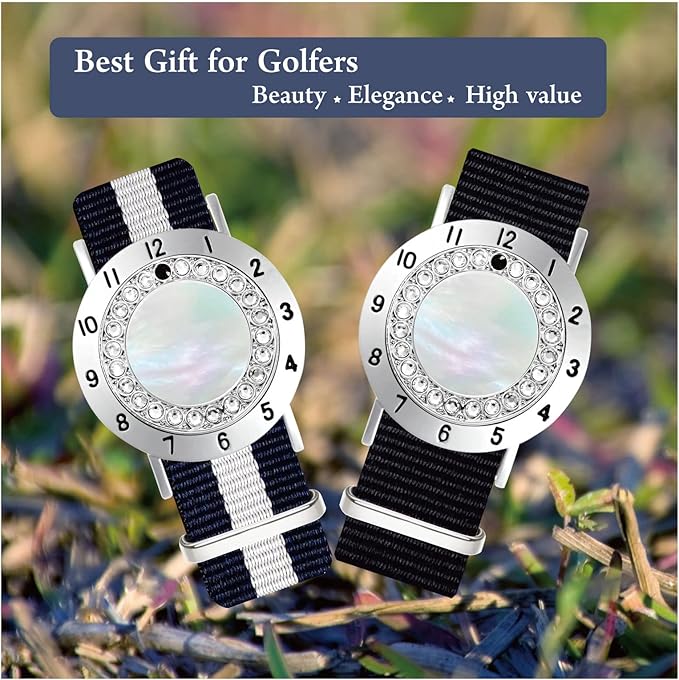 Golf Ball Marker with Golf Stroke Counter Bracelet, Pearl Crystal Ball Marker, Golf Accessories, Golf Gifts, Golf Counters for Women