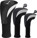 Golf Head Covers for Fairway Woods Driver Hybrids 5 Pieces Nylon Mesh Sports Fan Golf Club Headcovers-Golf Accessories for Men Women.