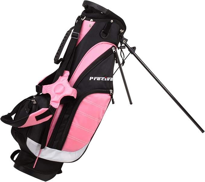 Precise XD-J Junior Complete Golf Club Set for Children | 3 Age Groups Boys & Girls | Right Hand & Left Hand Kids Golf Clubs Set w/ 2 HC's, Flex Shafts & Lightweight Stand Bag with Dual Straps