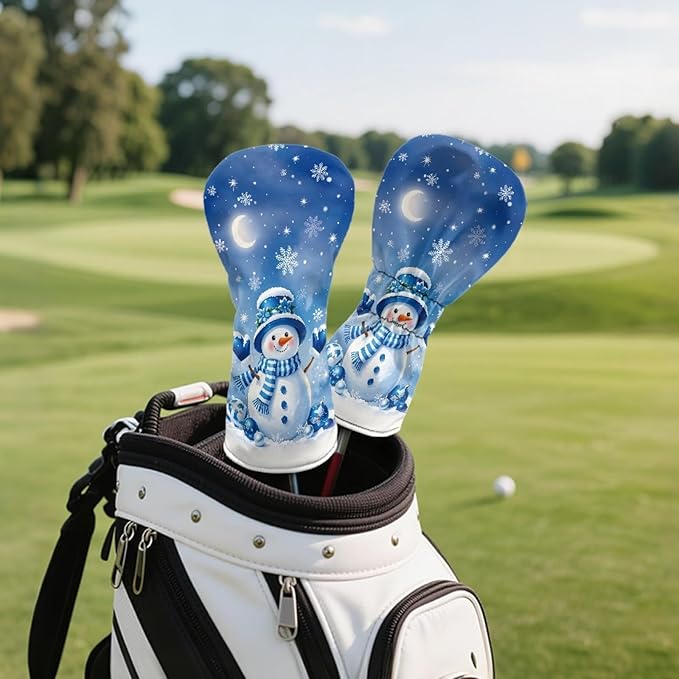 Golf Club Head Covers for Club Protective, Waterproof PU Leather Driver Fairway Wood Hybrid Head Cover