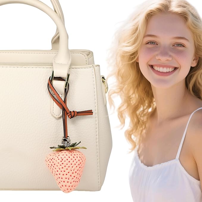 Cherry Bag Charm, Cute Strawberry Fruit Bags Charm Purse Charms Keychain Women Bag for Handbag