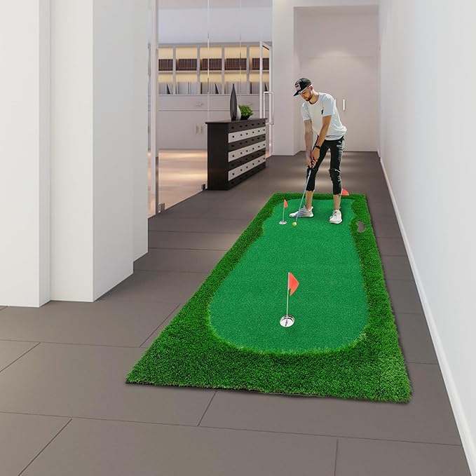 Golf Putting Green, Large Professional Golfing Training Mat, Practice Putting Green Mat for Indoor Outdoor