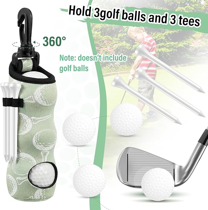 Liliful 12 Pcs Golf Accessories Kit, Include Golf Ball Bag with Hook Towel Tees Magnetic Ball Marker Divot Tool Cleaner Brush for Women Man Gifts
