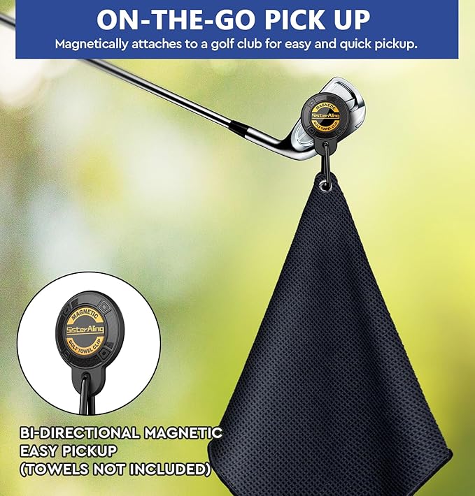 Magnetic Clip for Golf Towel,Removable Industrial Magnetic Accessories Design for Strong Hold to Golf Carts or Clubs