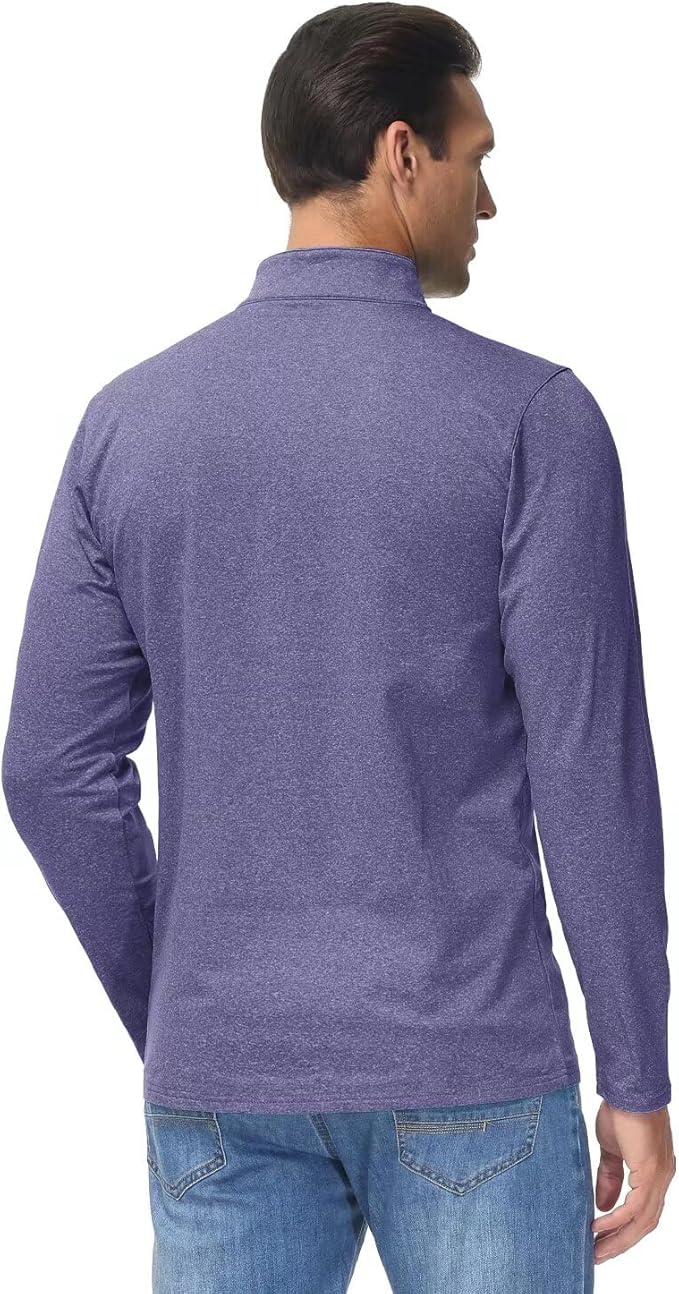 Boladeci Men's Quarter Zip Pullover Premium Fleece Lined Heather Long Sleeve Golf Shirts Midweight 1/4 Half Zip Sweatshirts